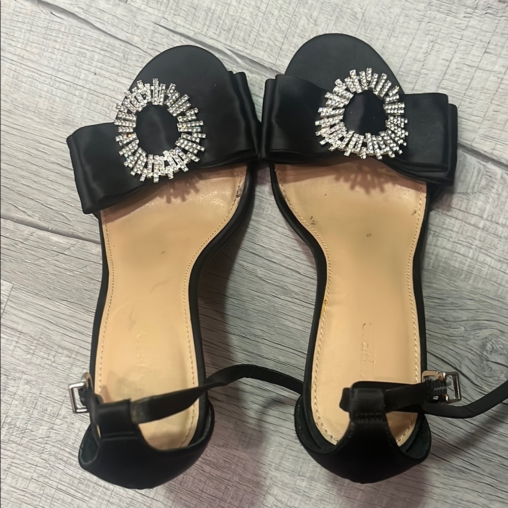 Express Black Sandals with Crystal Detail